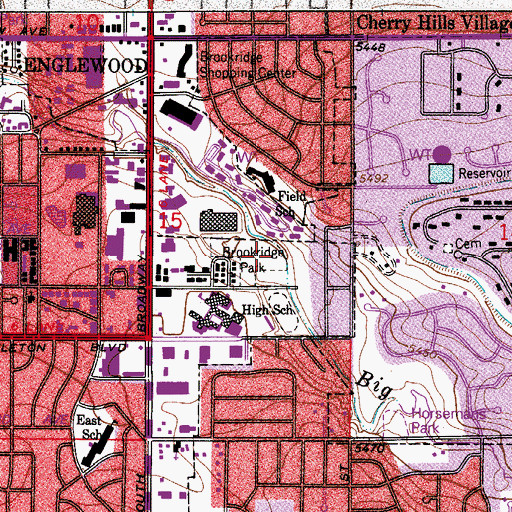 Topographic Map of Brookridge Park, CO