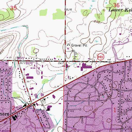 Topographic Map of Heritage Presbyterian Church, WI