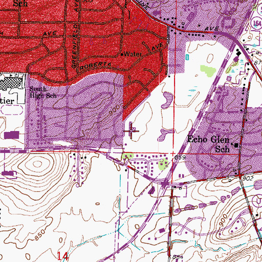 Topographic Map of Heyer Elementary School, WI