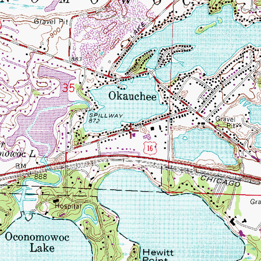 Topographic Map of Holy Trinity Evangelical Lutheran Church, WI