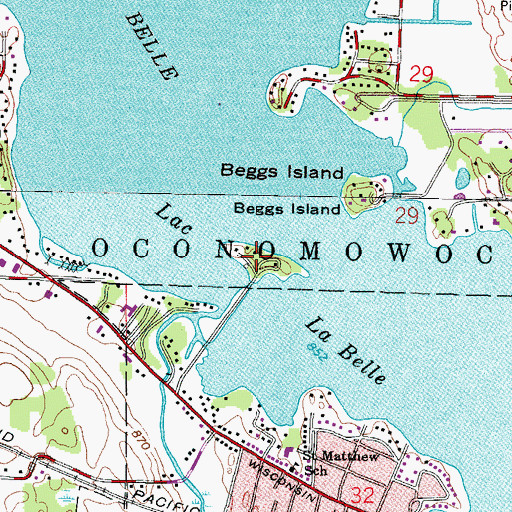 Topographic Map of Islandale, WI