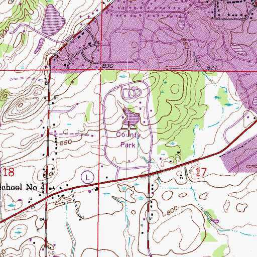 Topographic Map of Muskego County Park, WI