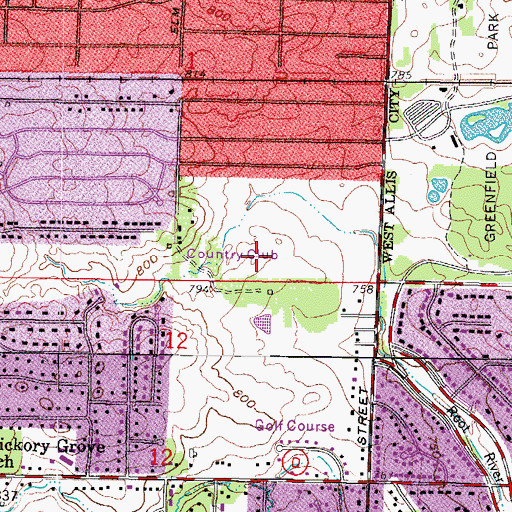 Topographic Map of New Berlin Hills Golf Course, WI