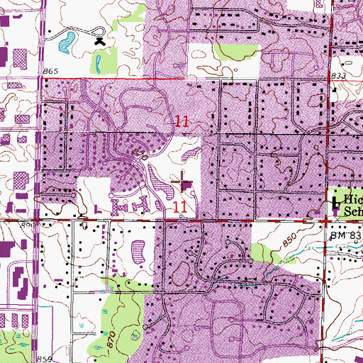 Topographic Map of New Berlin Public Library, WI