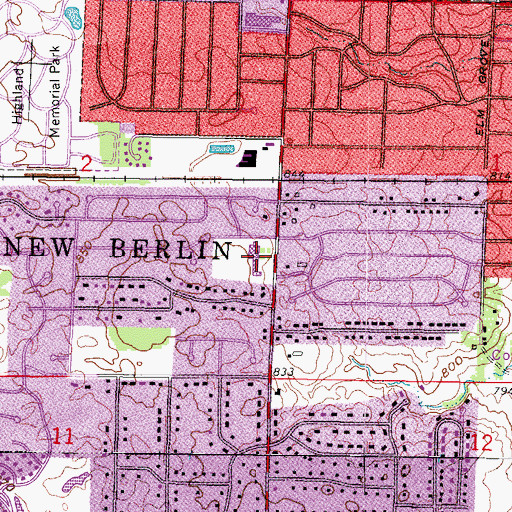 Topographic Map of Orchard Lane Elementary School, WI