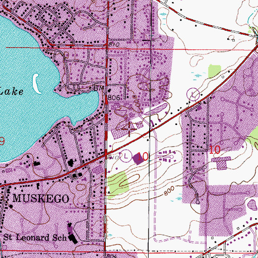 Topographic Map of Parkland Mall Shopping Center, WI