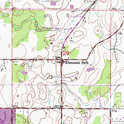 Topographic Map of Praise Fellowship Church, WI