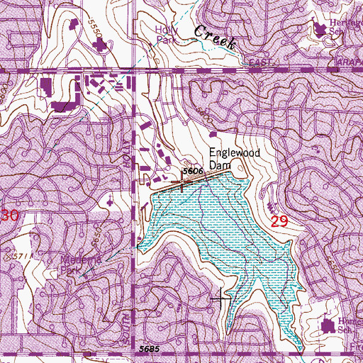 Topographic Map of Englewood Dam, CO