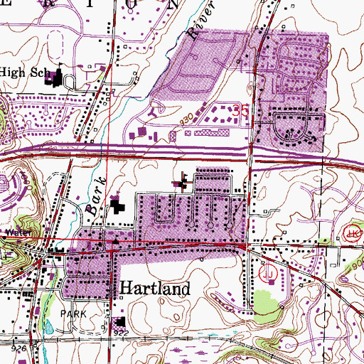 Topographic Map of Saint Charles Catholic School, WI