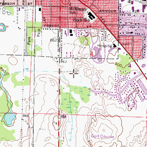 Topographic Map of Saint Jerome Parish School, WI