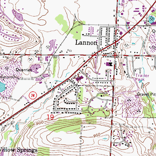 Topographic Map of Saint John's Lutheran School, WI