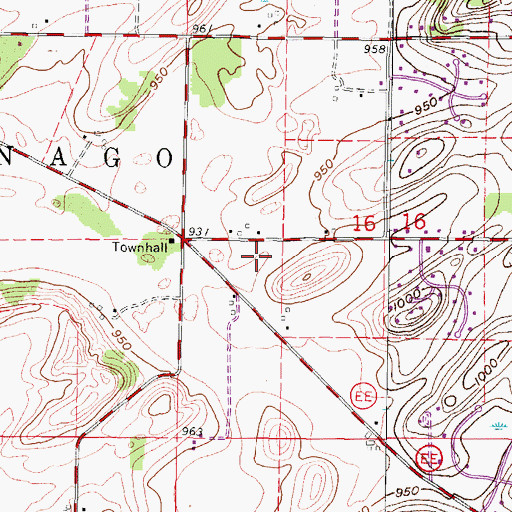 Topographic Map of Section Elementary School, WI