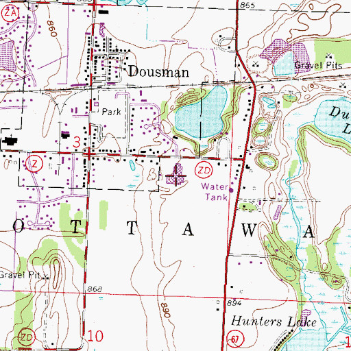 Topographic Map of Kettle Moraine Middle School, WI