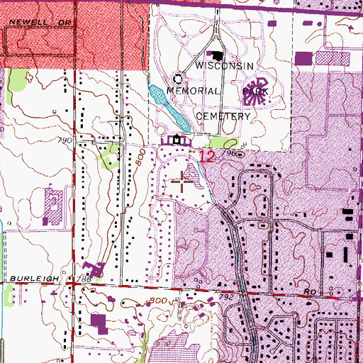 Topographic Map of Lamplighter Park, WI