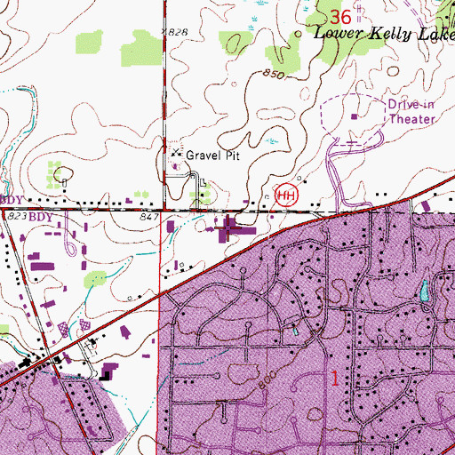 Topographic Map of Lincoln Point Shopping Center, WI