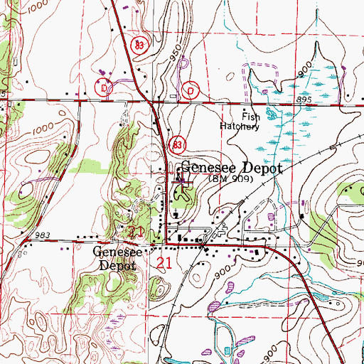 Topographic Map of Magee Elementary School, WI
