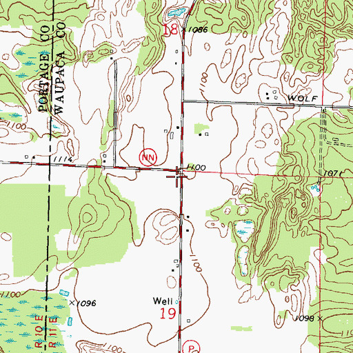 Topographic Map of Alban Chapel (historical), WI