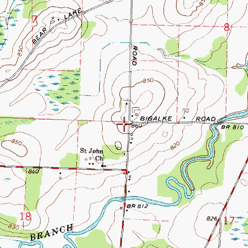 Topographic Map of Baldwins Mill School (historical), WI