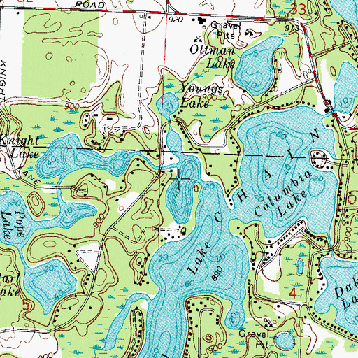 Topographic Map of Beasley Lake, WI