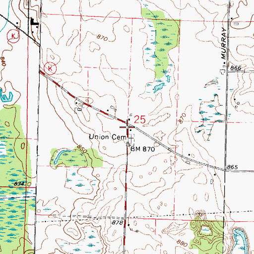 Topographic Map of Block School (historical), WI