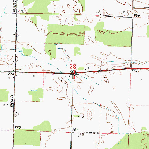Topographic Map of Crystal Fountain School (historical), WI