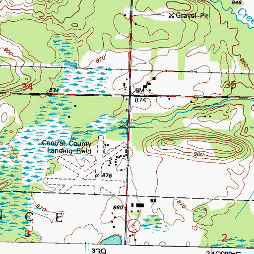 Topographic Map of Dou School (historical), WI
