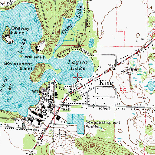 Topographic Map of Edmunds Dock, WI