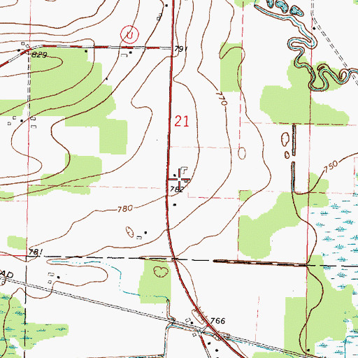 Topographic Map of Elder Lawn Farm, WI