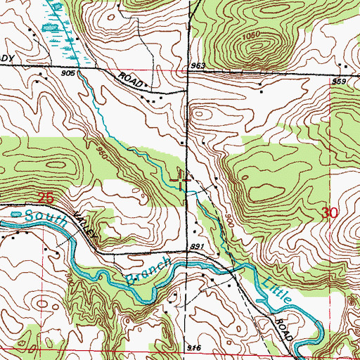 Topographic Map of Elm Valley School (historical), WI