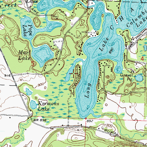Topographic Map of Emmons Peninsula, WI