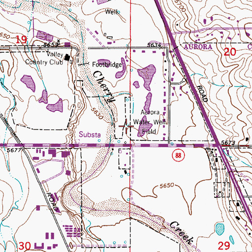 Topographic Map of Aurora Water Well Field, CO