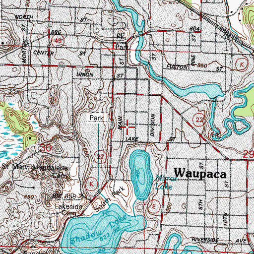 Topographic Map of First Methodist Church (historical), WI