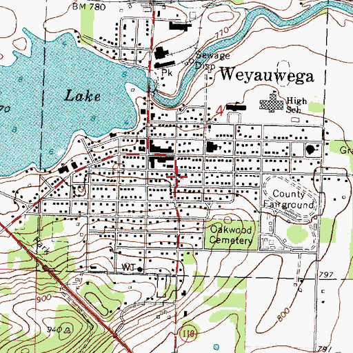 Topographic Map of First Presbyterian Church, WI