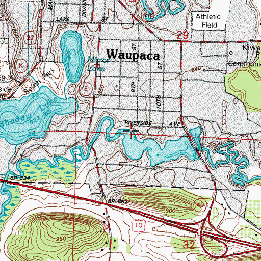 Topographic Map of First United Methodist Church, WI