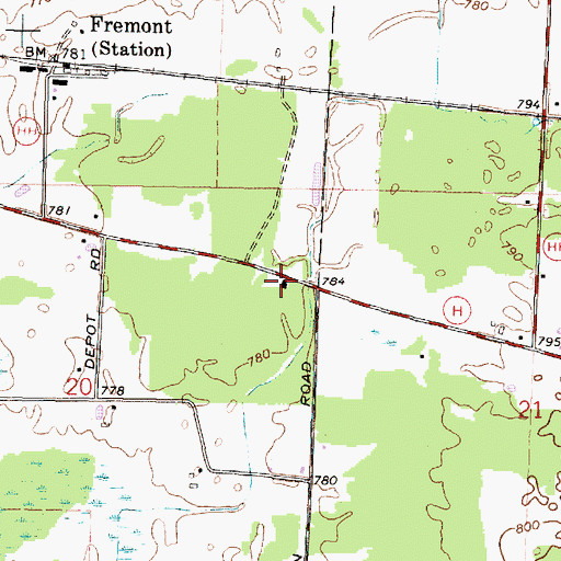 Topographic Map of Fountain Valley School (historical), WI