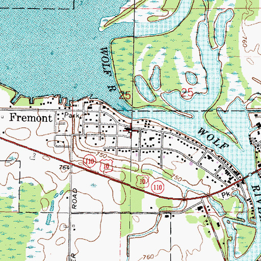 Topographic Map of Fremont Elementary School, WI