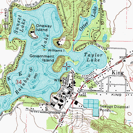 Topographic Map of George Lake, WI