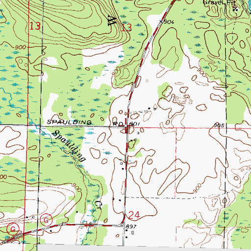 Topographic Map of Granite City (historical), WI