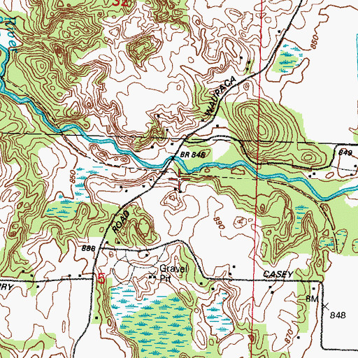 Topographic Map of Granite Quarry (historical), WI