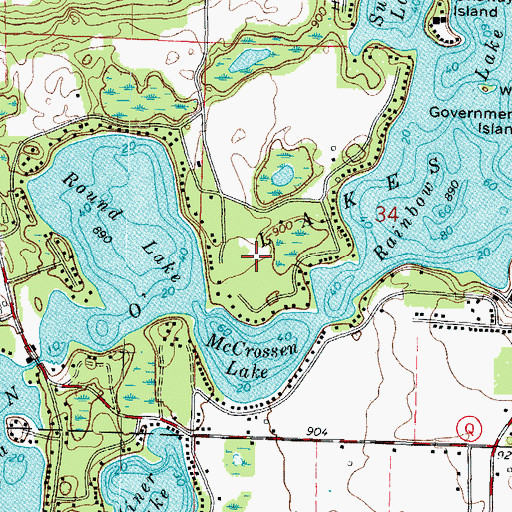 Topographic Map of Greenwood Forest, WI