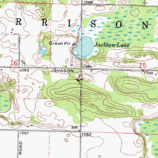 Topographic Map of Harrison Center School (historical), WI