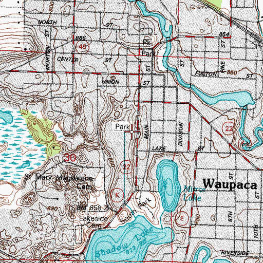 Topographic Map of Immanuel Evangelical Lutheran Church, WI
