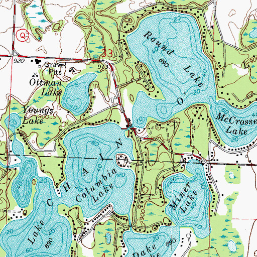 Topographic Map of Indian Crossing, WI