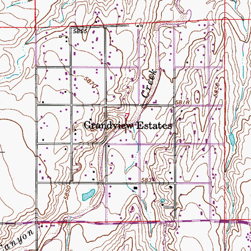 Topographic Map of Grand View Estates, CO