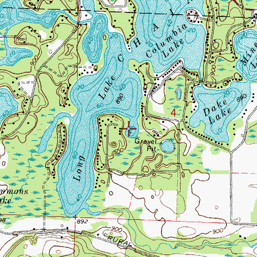 Topographic Map of Long Cove, WI