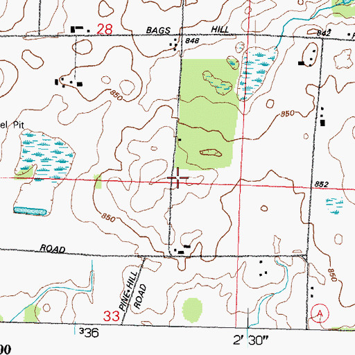 Topographic Map of Lynwood School (historical), WI