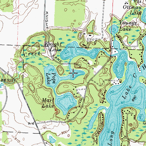 Topographic Map of Manomin Lake, WI