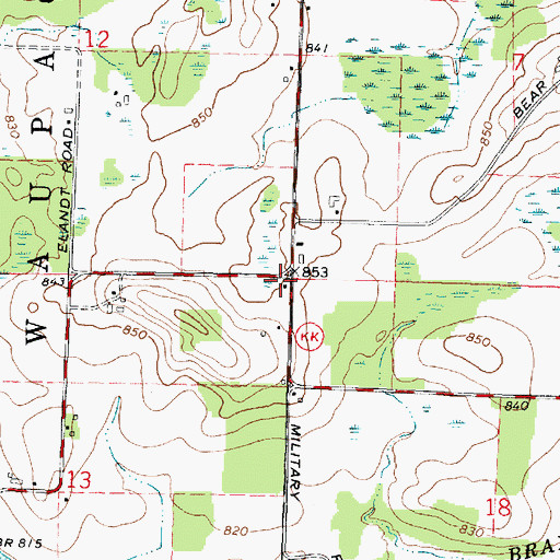 Topographic Map of Maple Grove School (historical), WI