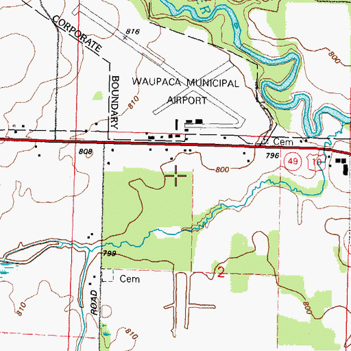 Topographic Map of Maple Lane School (historical), WI