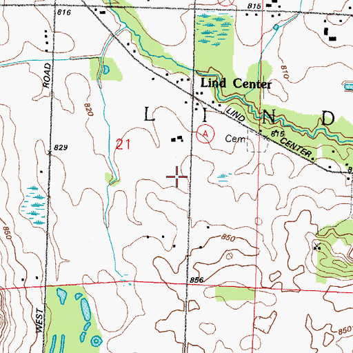 Topographic Map of Maple Lind Farm, WI